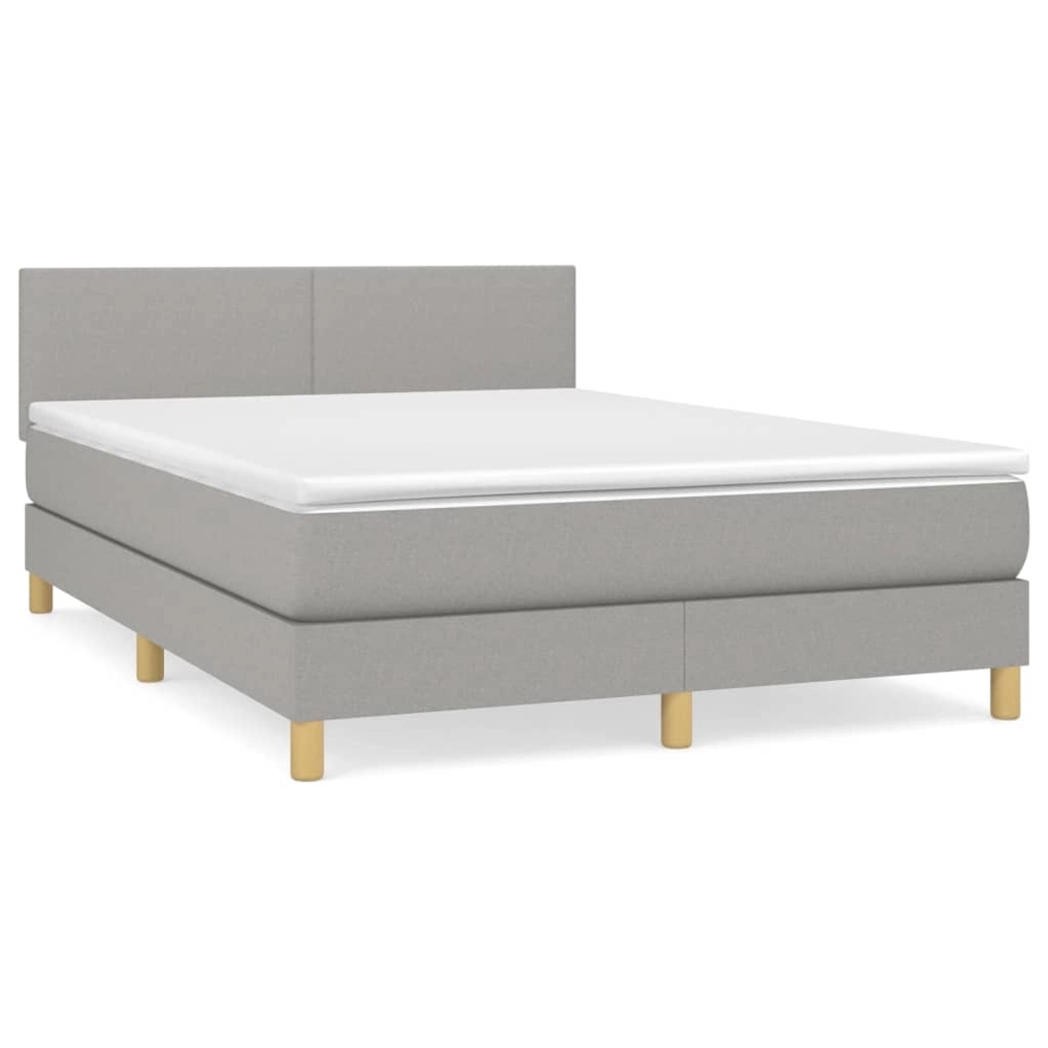 vidaXL Boxspringbett mit Matratze Hellgrau 140x200 cm Stoff1389337 günstig online kaufen