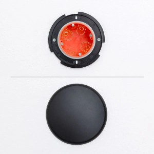 Orion Lightstyle Abdeckung, extraflach, schwarz, Ø 135mm. Verteilerbaldachin für Lampen und Leuchten.