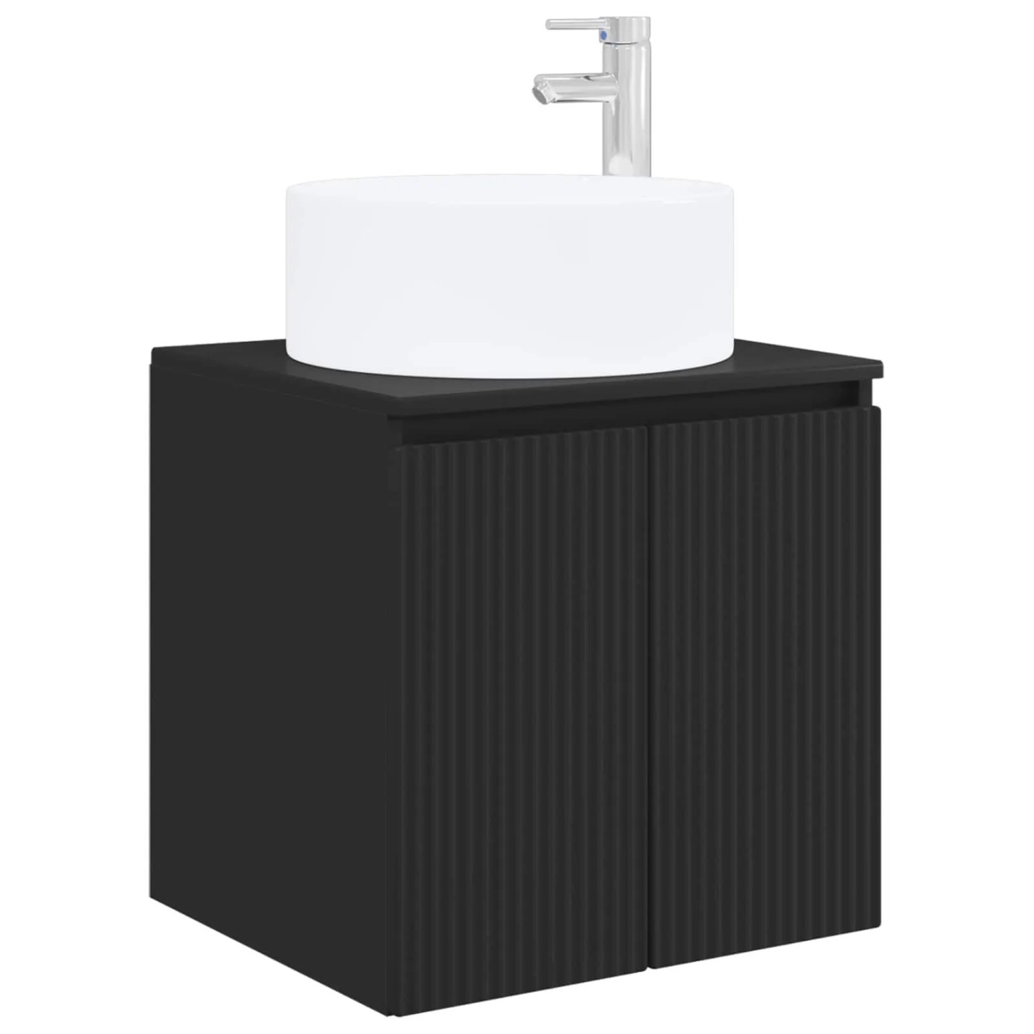 vidaXL Wandmontierte Waschbecken-Vanität Schwarz 49,5 x 44,5 x 65,5 cm 890463