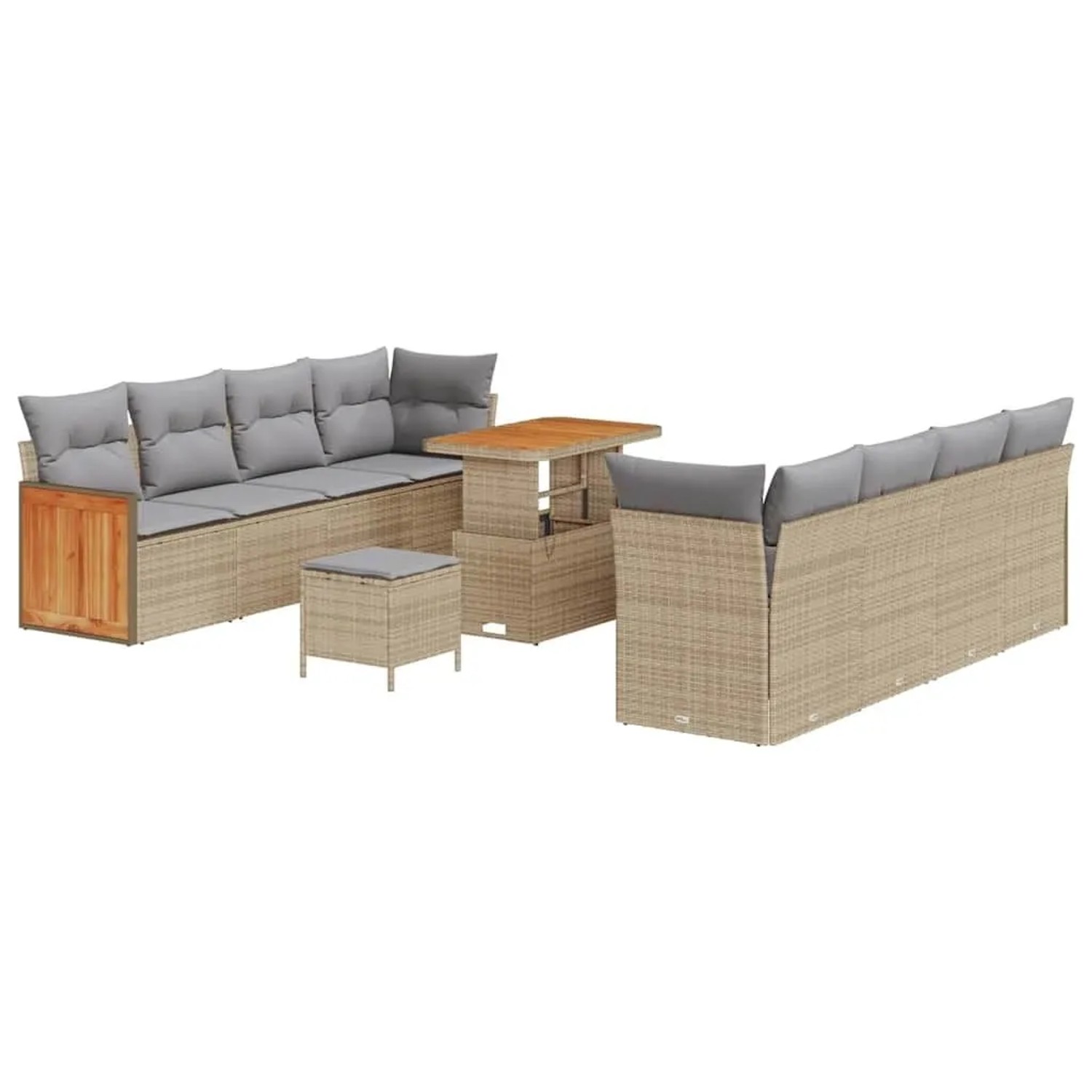 vidaXL Gartensofa-set mit Kissen 12-Tlg Beige und Hellgrau Poly-Rattan 3365 günstig online kaufen