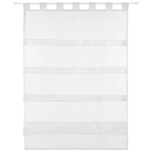 Weiße Bestlivings Sky Gardine mit Raffoptik und Schlaufenaufhängung, 80x110 cm.