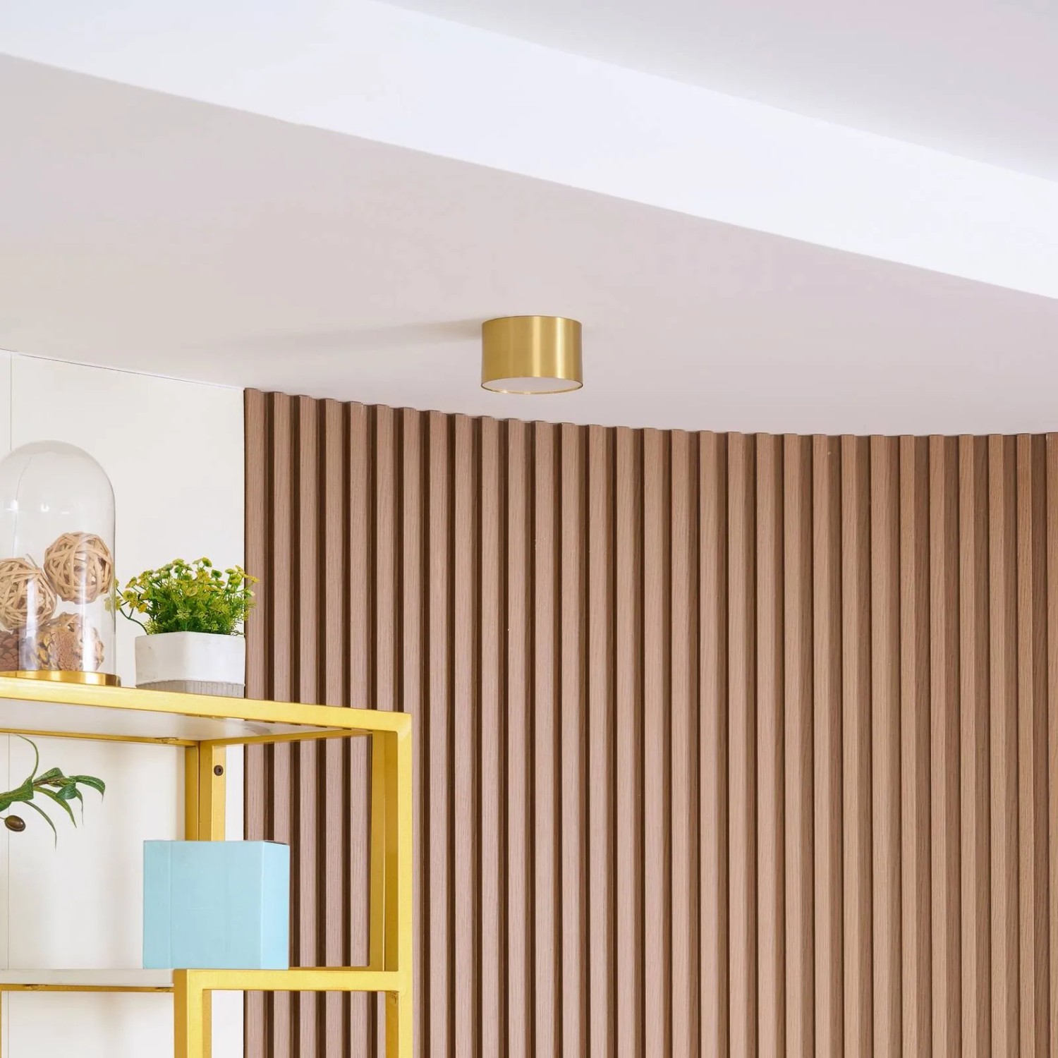 Moderne Lindby LED Deckenlampe Nivoria in Gold Messing, Aluminium, 1-flammig.
