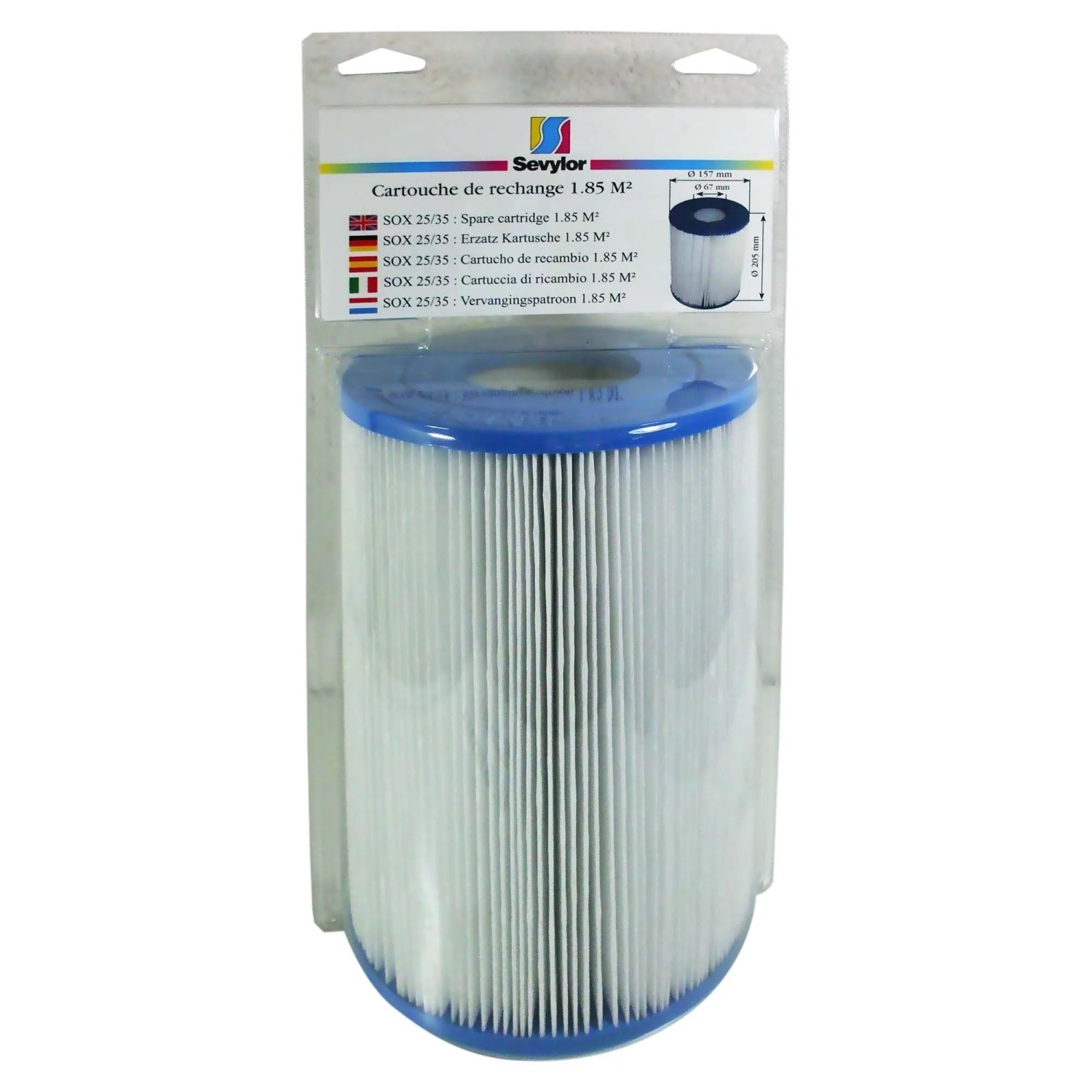 Zodiac Filterkartusche für MPN 40, 1,9 qm, 205x157 mm, Innendurchmesser 67 mm, blau/weiß