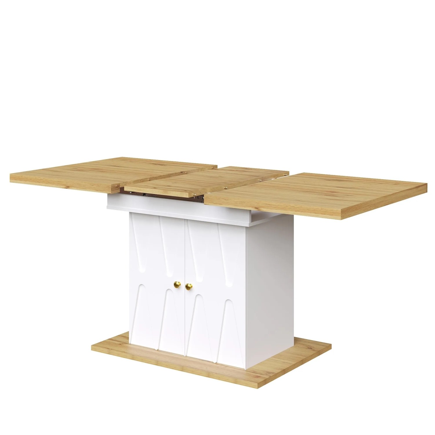 okwish Esstisch mit Reliefmuster Ausziehtisch für Küche/Wohnzimmer 110/140 × 70 cm Natur