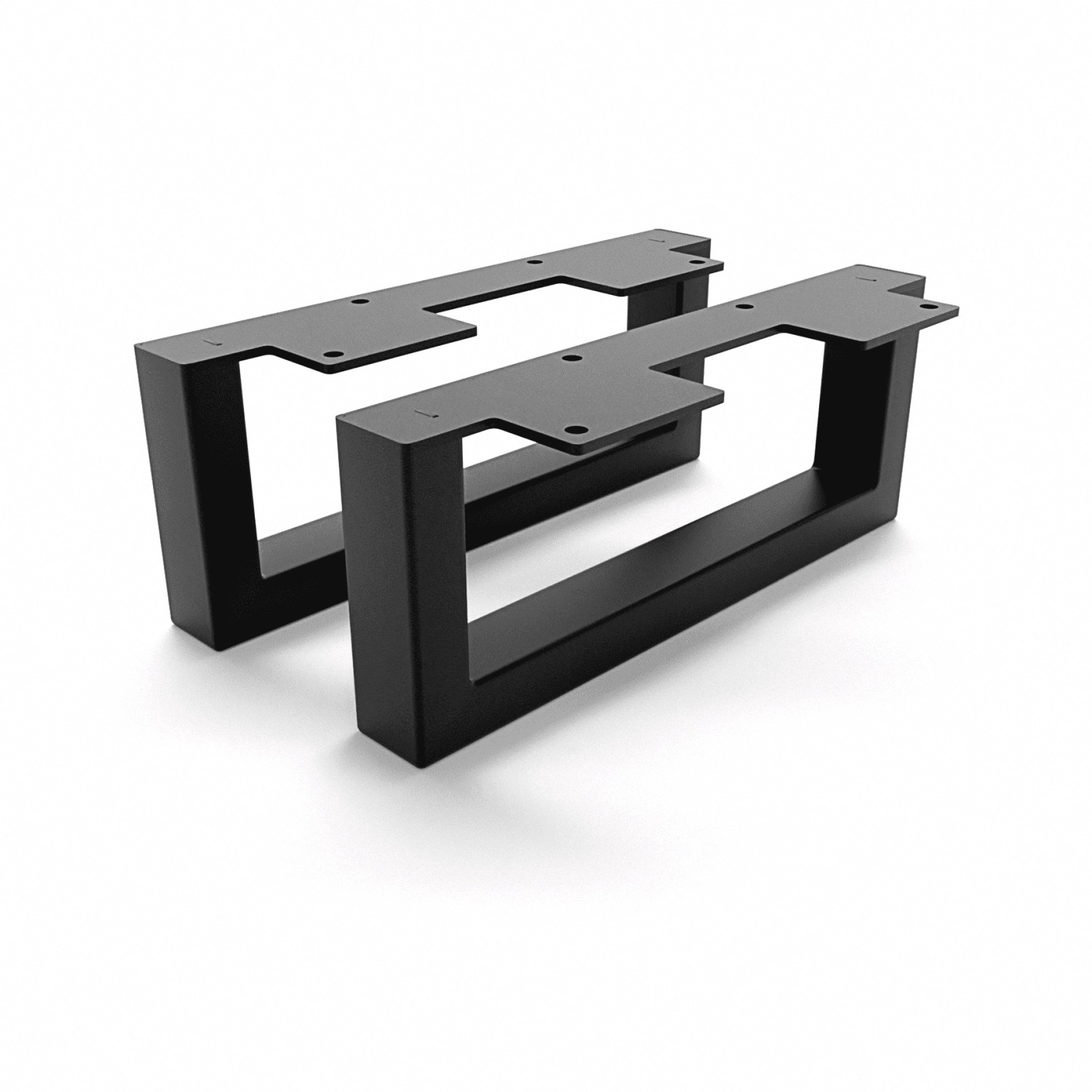 HEVVA Möbelfüße GRAZ 10 cm Hoch 25 cm Tief 2er Set Schwarz