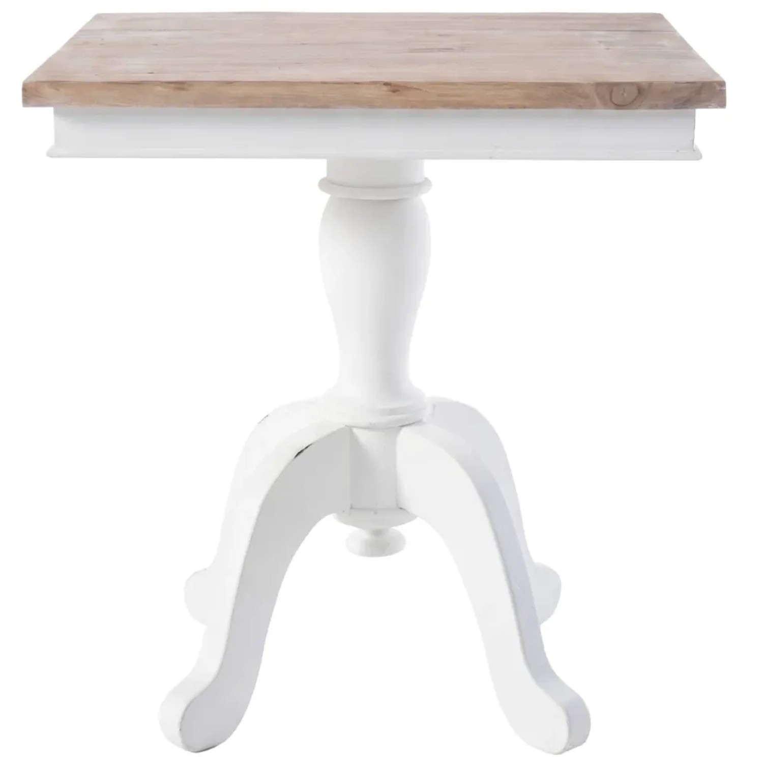 DELUKE Beistelltisch SIRI Quadratisch 70x70x75cm Holz Natura-Weiß Kleiner Tisch Couchtisch für Wohnzimmer