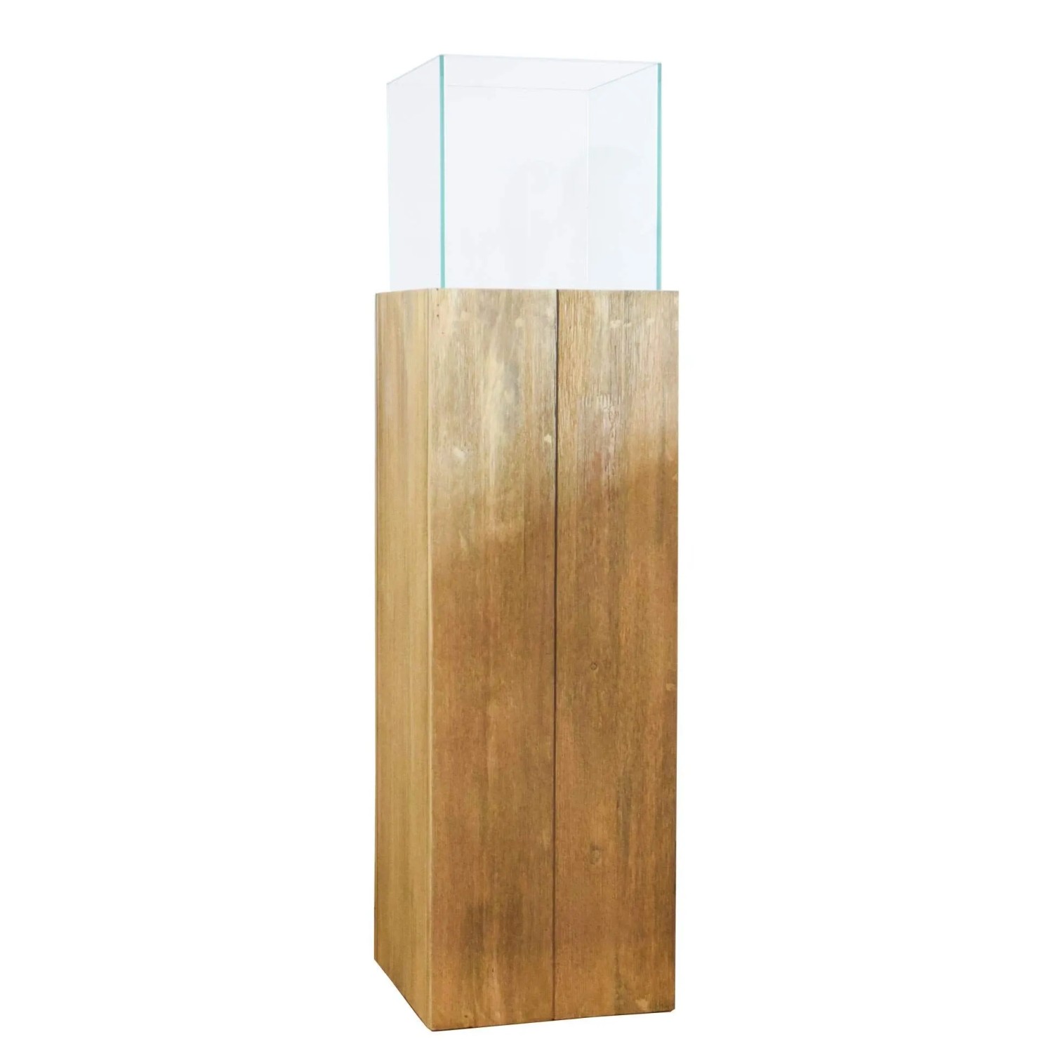 Vivanno Windlichtsäule Candela 27 cm x 27 cm x 100 cm Antikbraun