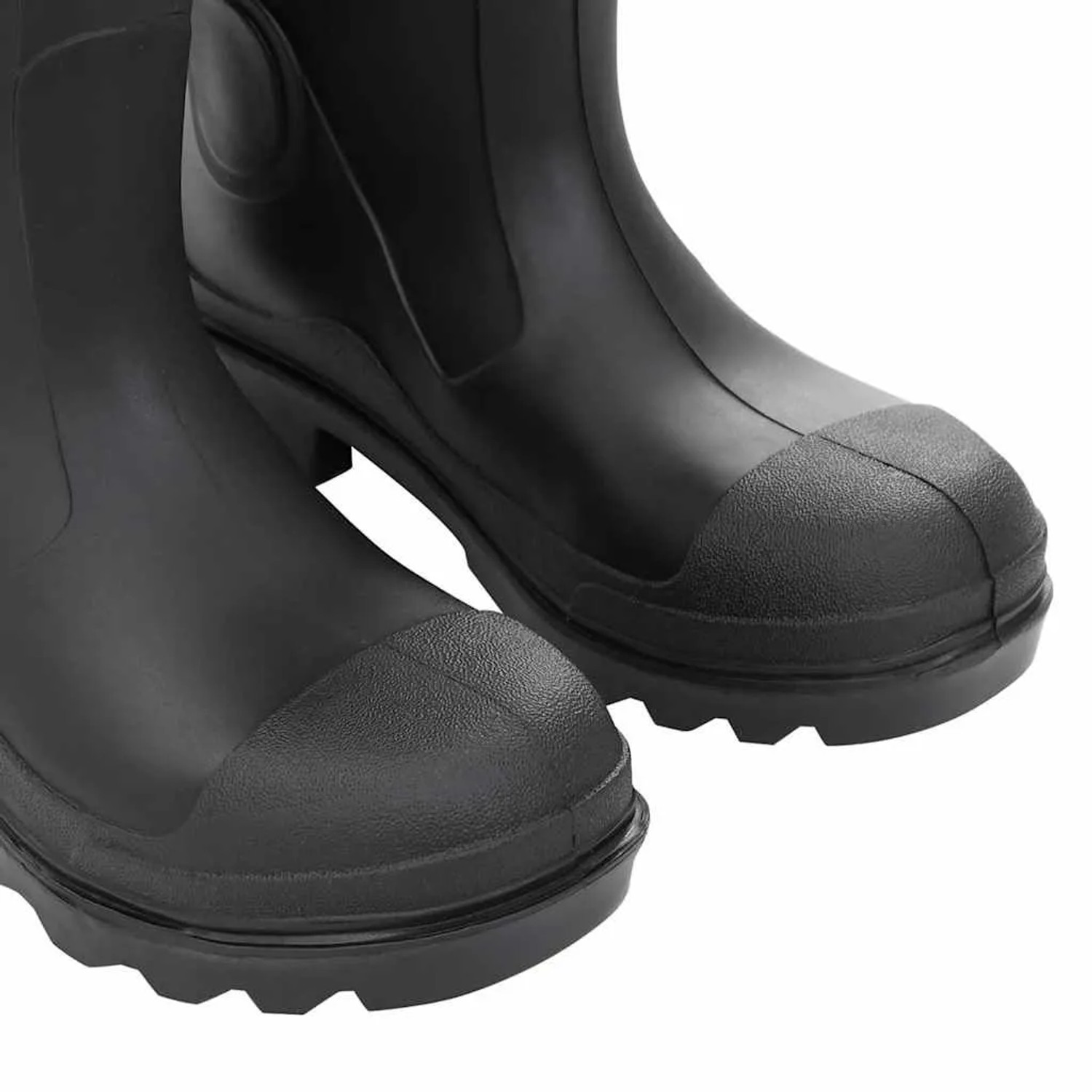 Schwarze vidaXL PVC Gummistiefel, Größe 39, mit robuster, rutschfester Sohle für Arbeitskleidung und Garten.