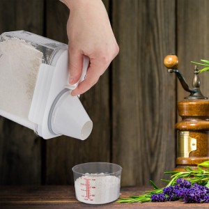 Relaxdays Futter Aufbewahrungsbox Kunststoff Transparent Weiß Luftdicht 1,1 Liter 18 cm x 15 cm x 10 cm 250 g