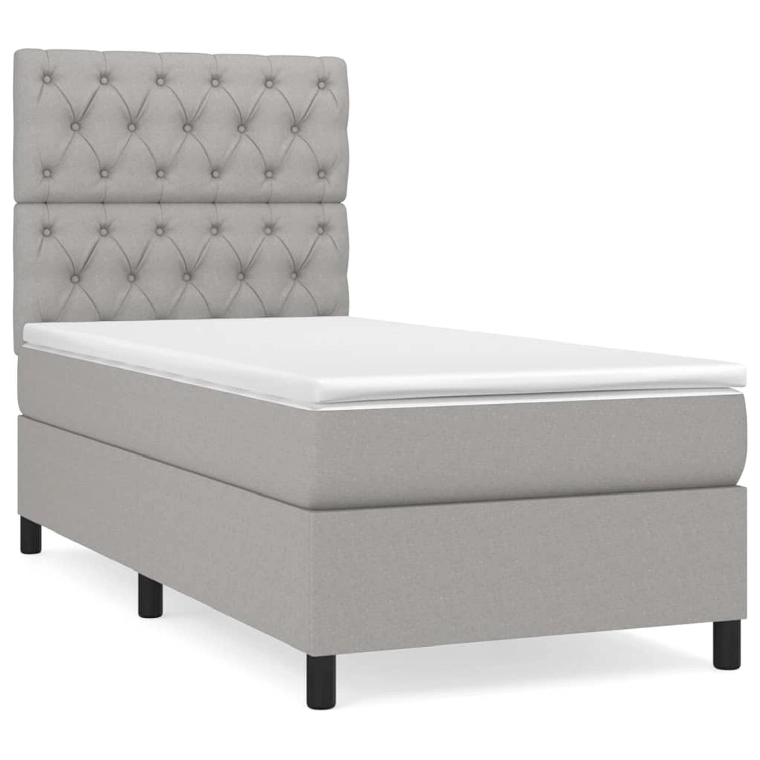 vidaXL Boxspringbett mit Matratze Hellgrau 80x200 cm Stoff1399515 günstig online kaufen