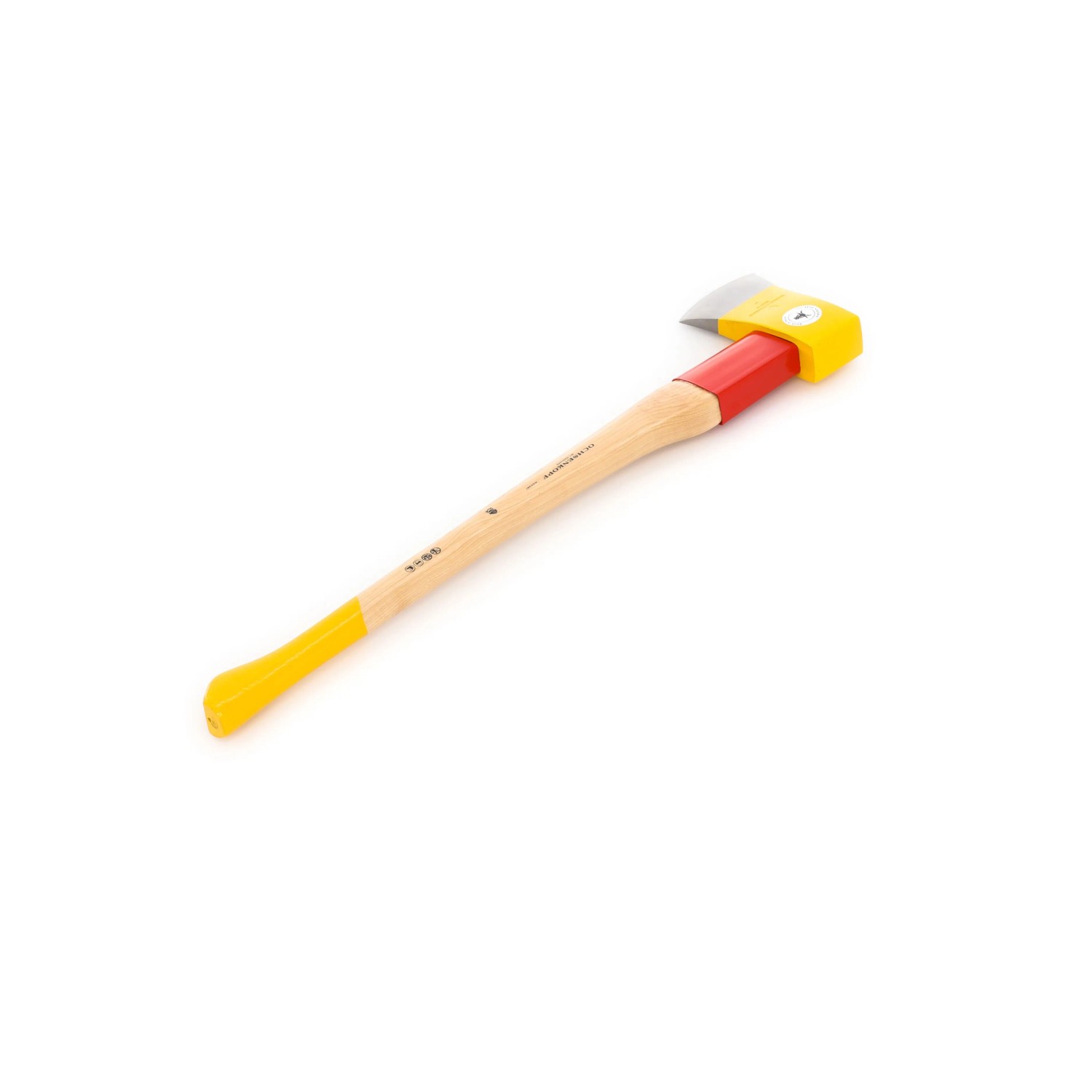 Ochsenkopf Spaltaxt OX 648 H-2508 mit Hickorystiel, rot/gelb, 80 cm. Axt zum Holz spalten.