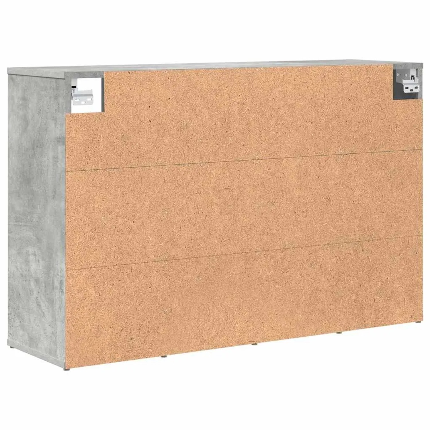 vidaXL Schuhschrank in Betongrau, Rückansicht mit Regalböden aus Holzwerkstoff.