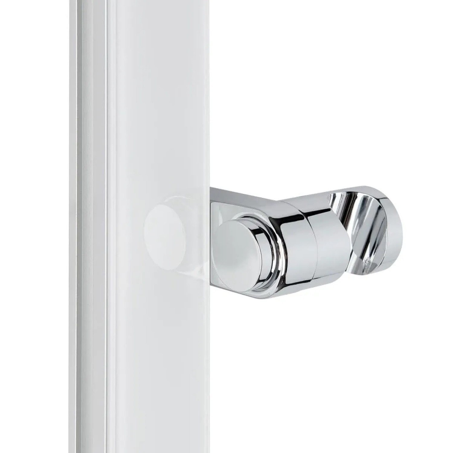 Swiss Aqua Technologies Duschset Duschstange mit Handbrause und Praktischer Ablage Weiß und Chrom_6