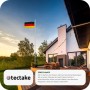 Tectake Aluminium Fahnenmast mit Deutschlandflagge im Garten vor Haus, 625cm hoch.