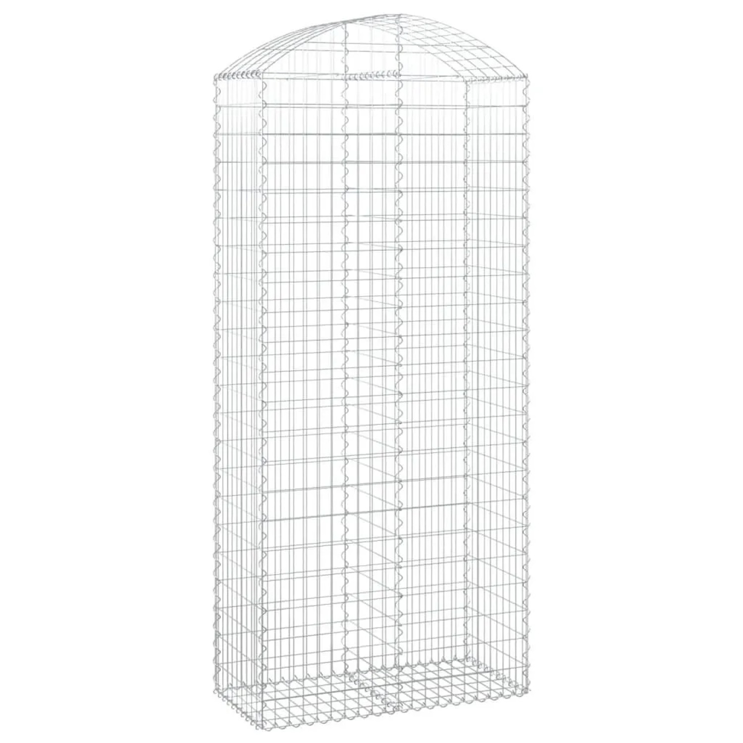 vidaXL Gabione mit Hochbogen 100x50x220/240 cm Verzinktes Eisen 153441