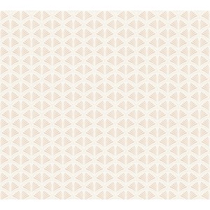 A.S. Création Vliestapete Art Deco in Beige-Weiß mit leichtem Glitzer und Struktur.