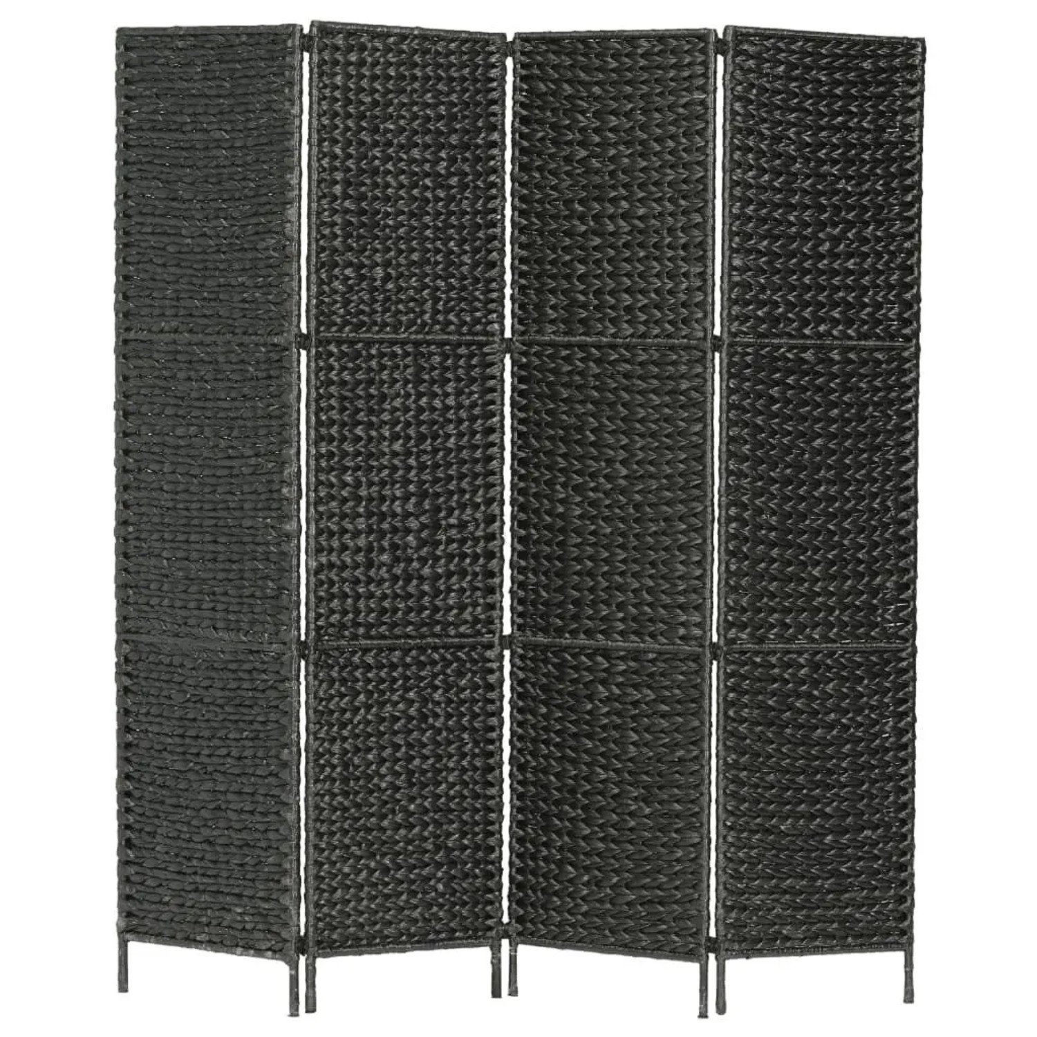 vidaXL 4 Teiliger Paravent Schwarz 154x160 cm Wasserhyazinthe 247349