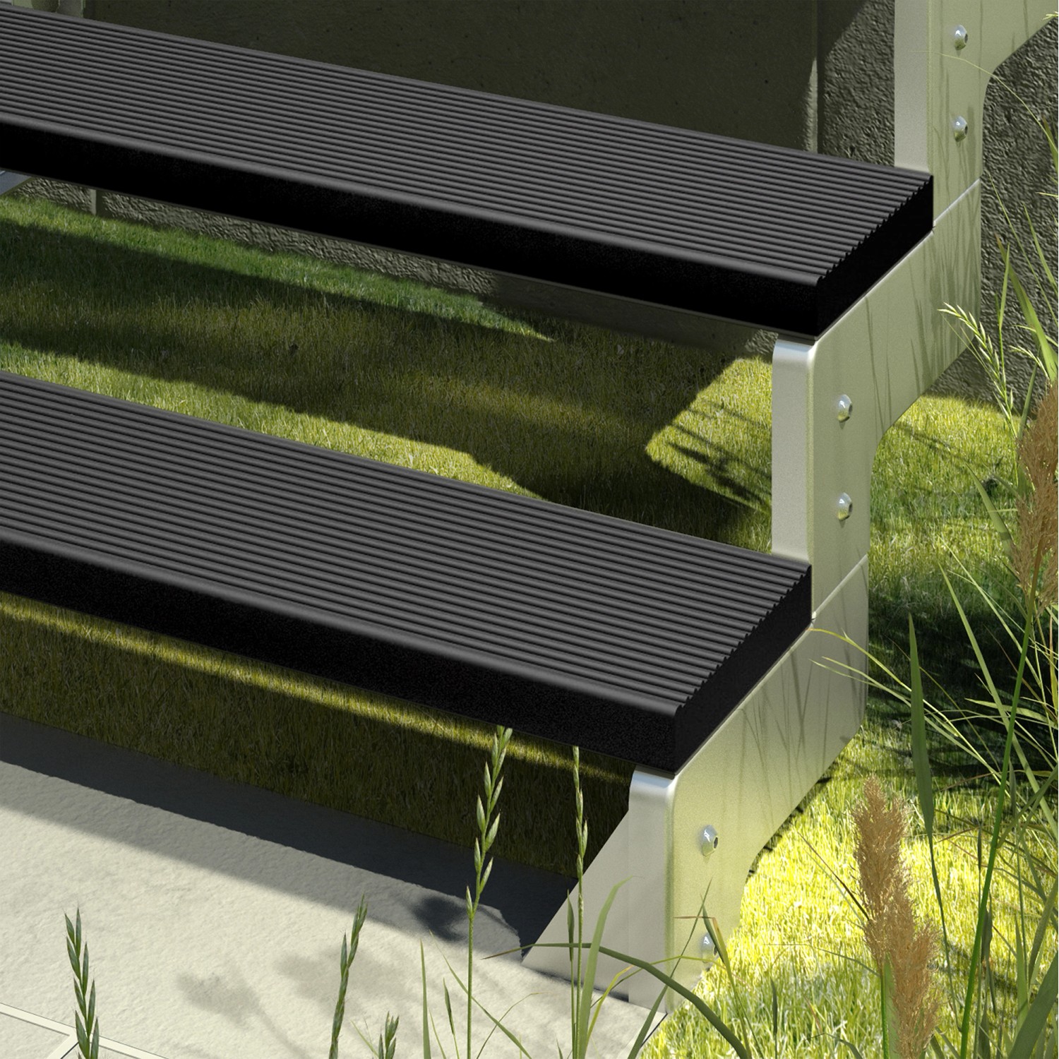 Dolle Außentreppe Gardentop 13 TrimaxStufen 100 cm Anthrazit + Alu
