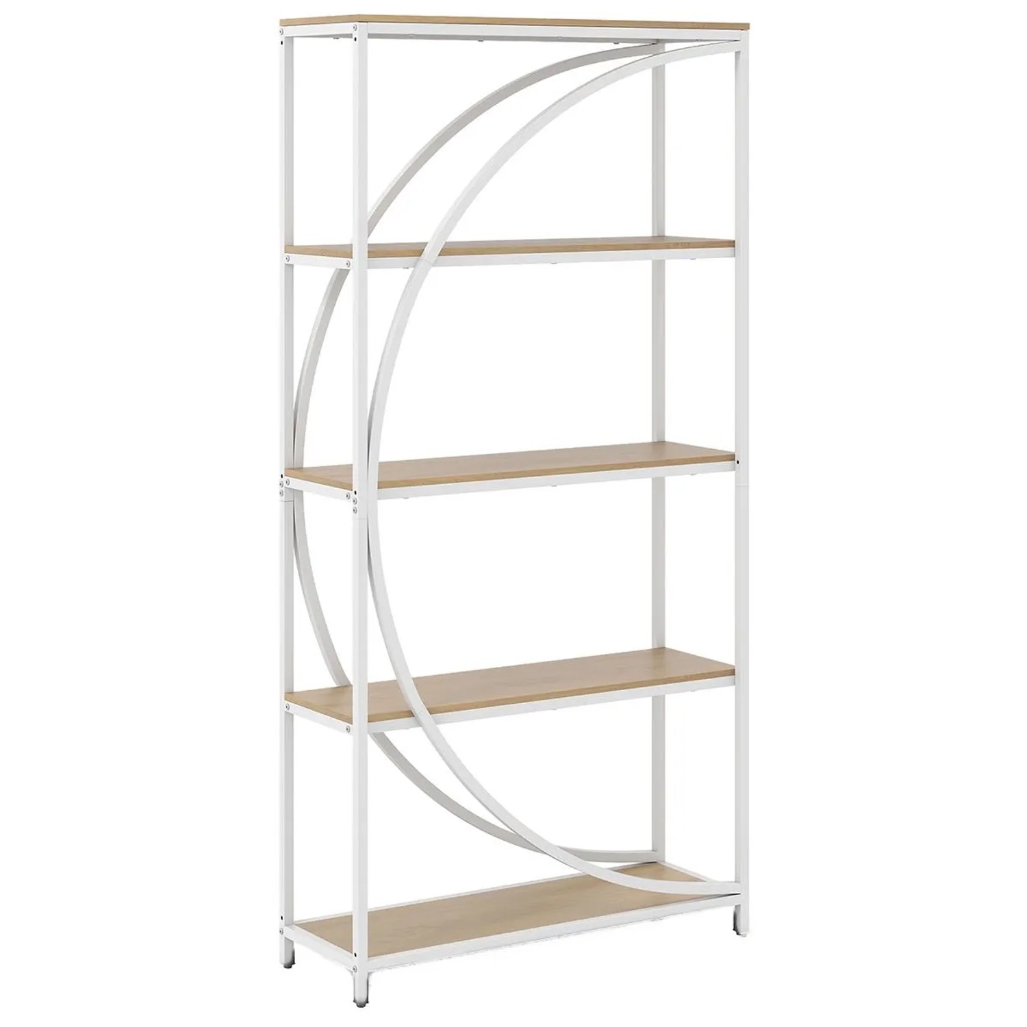 Costway Geometrisches Bücherregal Holz & Metall ‎Natur 86 x 30 x 175 cm günstig online kaufen