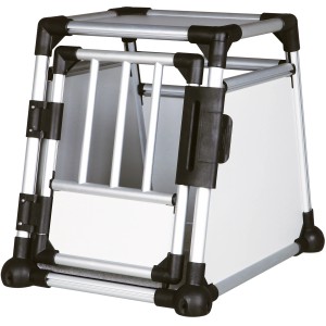 Trixie Transportbox Aluminium S, 48x57x64cm, für Hunde. Stabil, sicher und mit guter Belüftung.