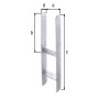 Feuerverzinkter Alberts H-Pfostenträger, 121x300/5/600x60 mm, für Fundamentmontage.