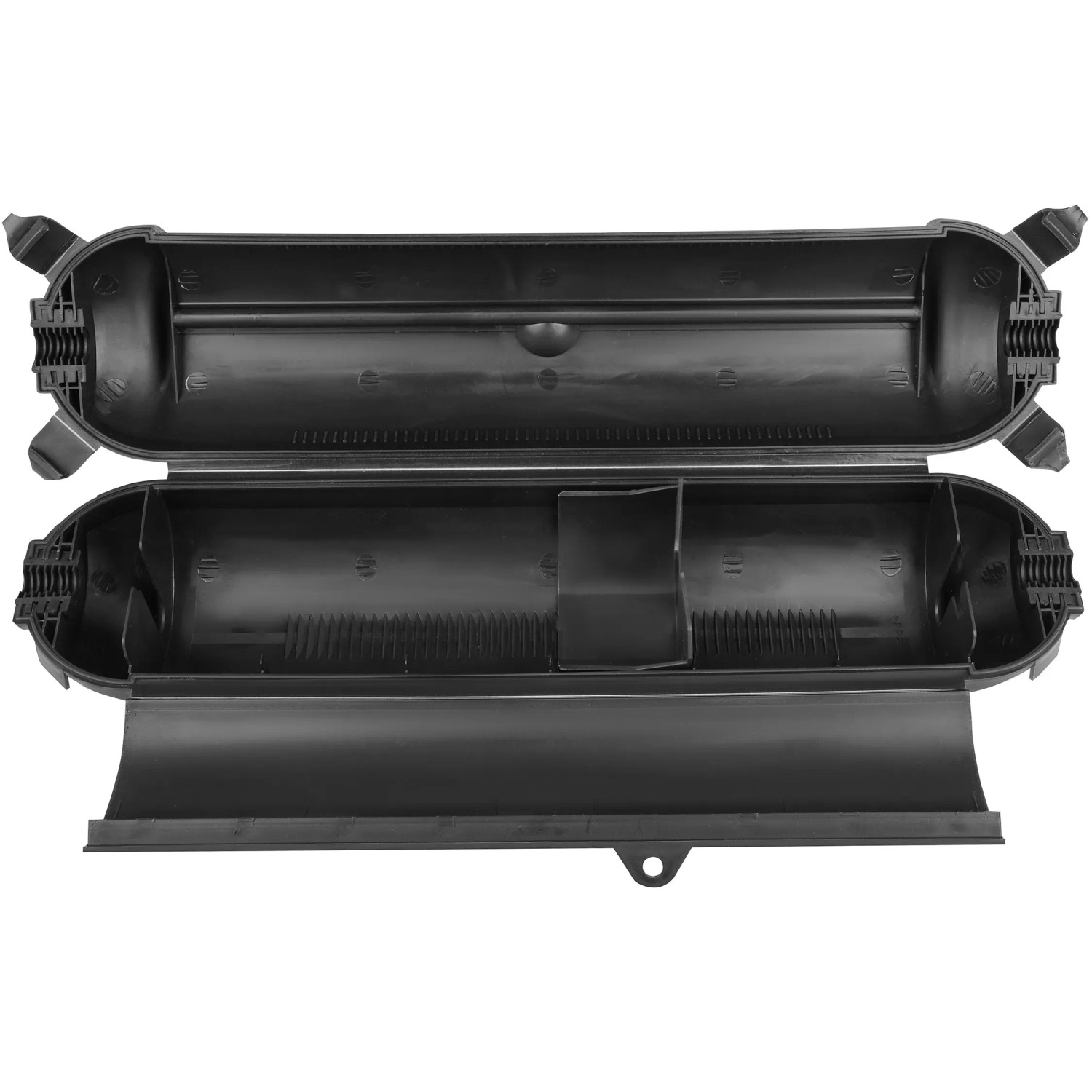 Offene, schwarze Calima Sicherheitsbox für CEE Stecker, Zubehör für Autoanhänger.