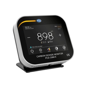 PCE Instruments CO2 Messgerät CMM 8 mit Touchdisplay zur Messung der Luftqualität.