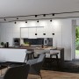 Modernes Wohnzimmer mit schwarzem Urail Schienensystem und LED Spots Aldan von Paulmann.