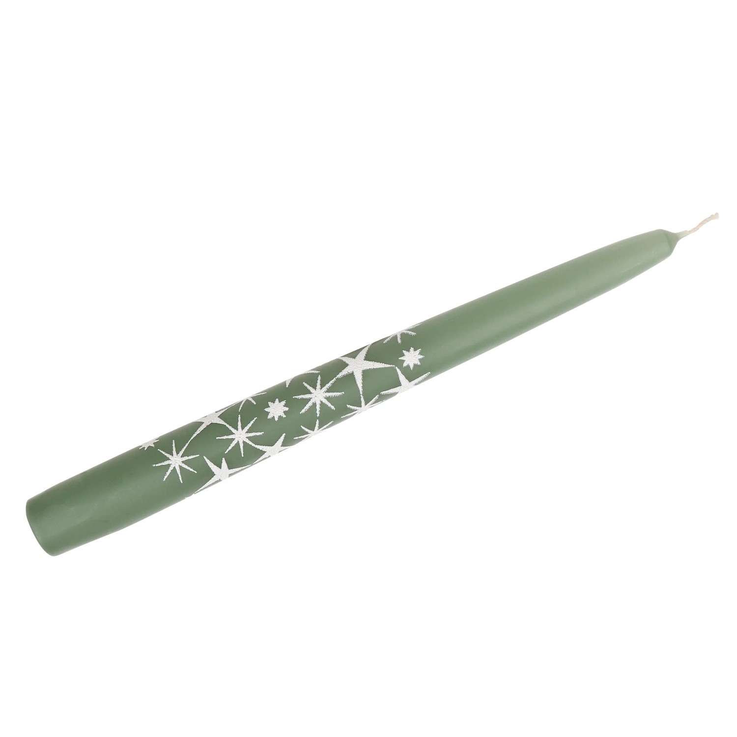 Steinhart Spitzkerze Glitzersterne 24 cm x 2,4 cm Salbei