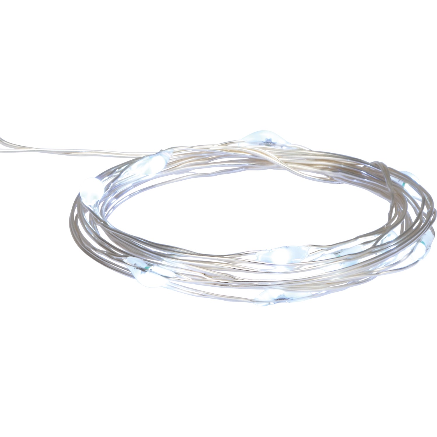 LED-Drahtlichterkette 10 LEDs Kaltweiß 1 m