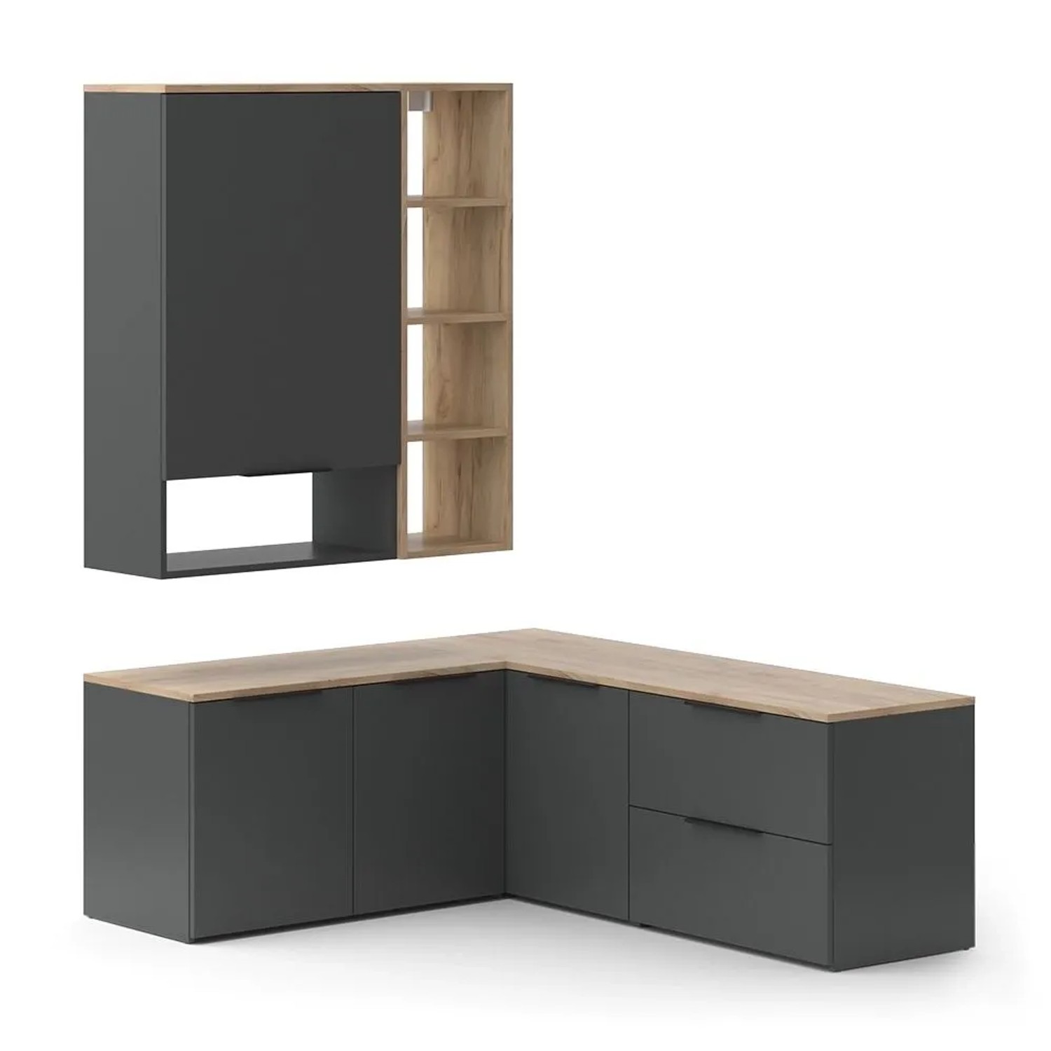 Vicco Wohnwand Wido Anthrazit 80 x 50 5 Teile Art Nr 49805