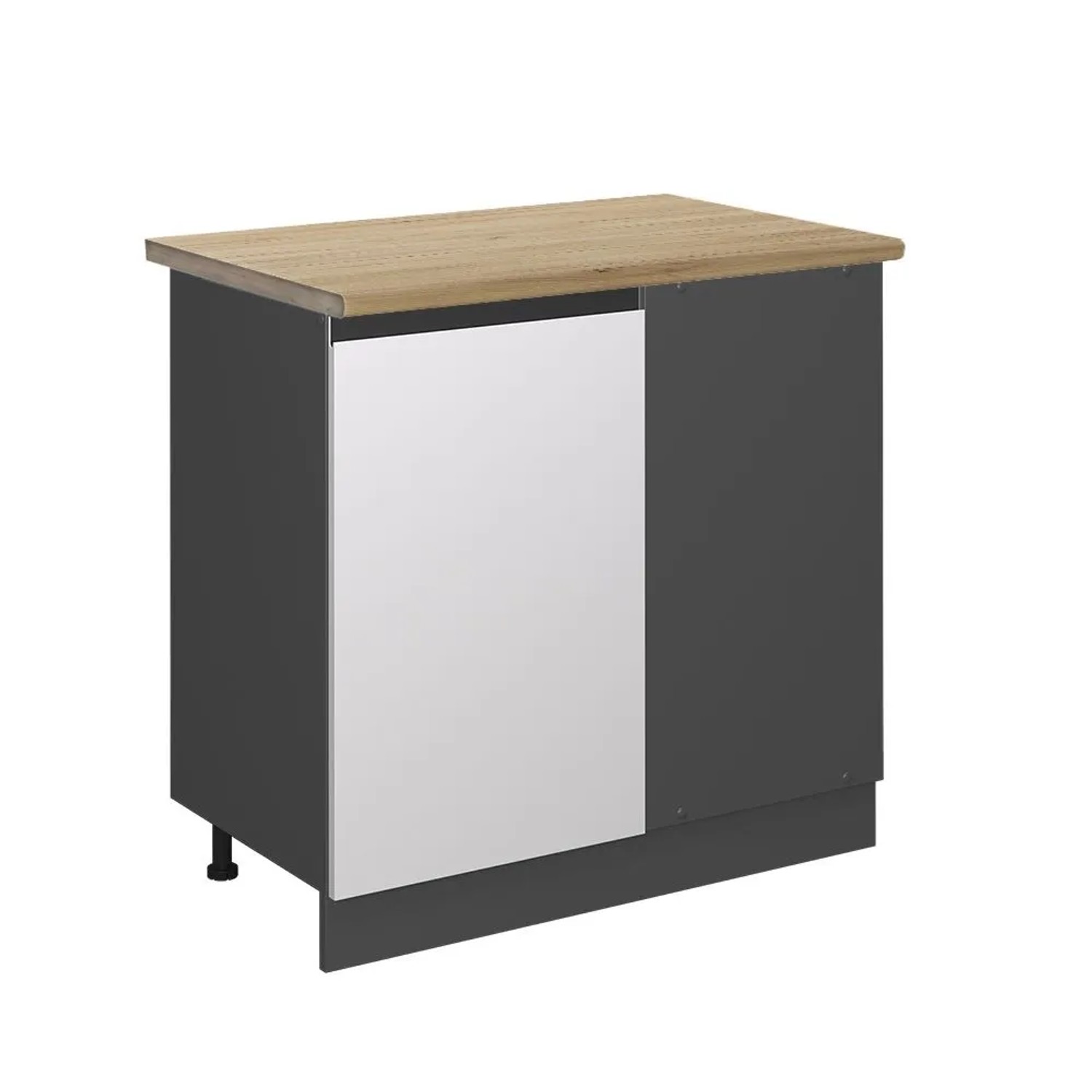 Vicco Eckunterschrank R-Line Küchen Eckschrank Weiß Anthrazit 86 cm J-Shape AP Eiche