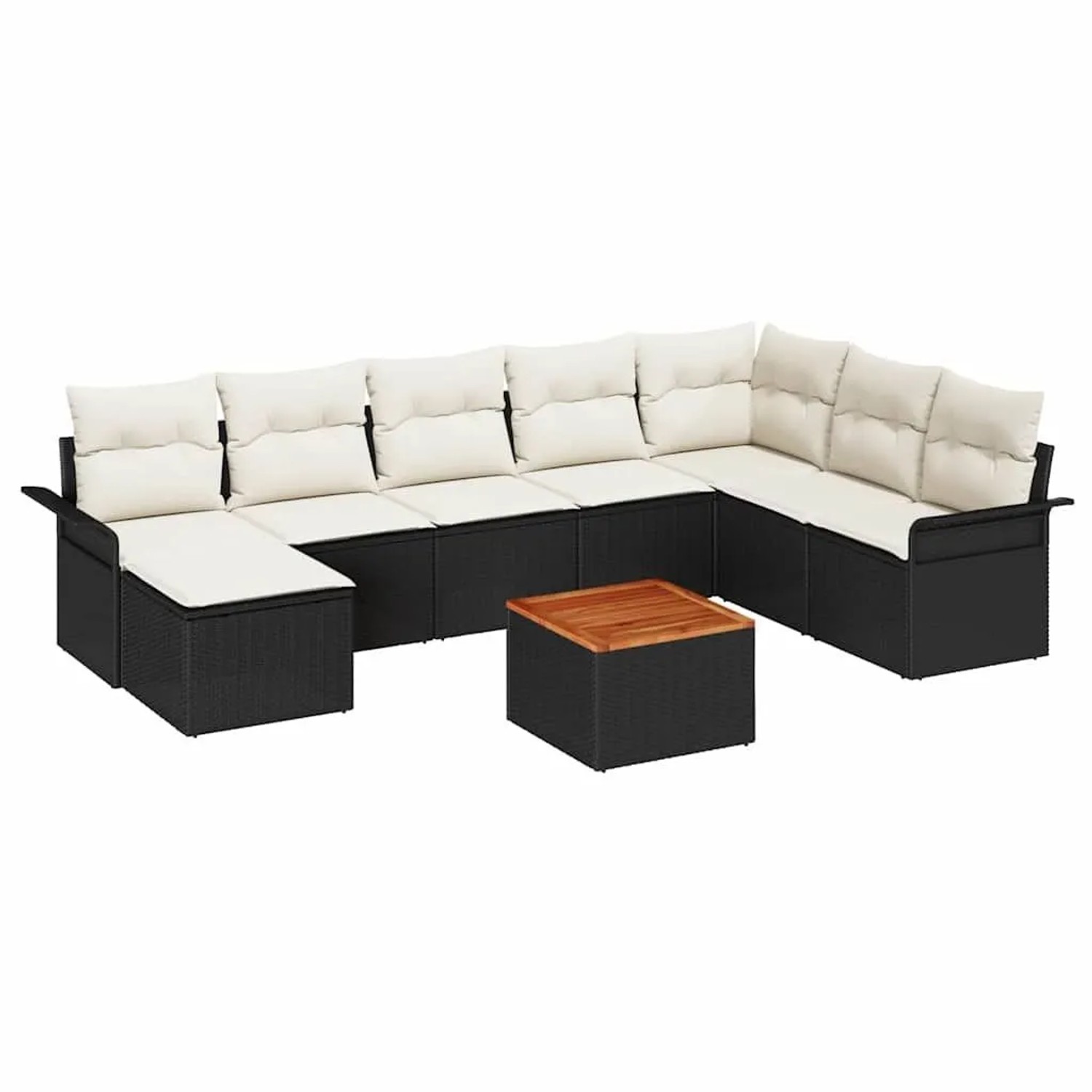 vidaXL Gartensofa-Set mit Speicher 9 Stk Schwarz und Creme Poly-Rattan 3356 günstig online kaufen