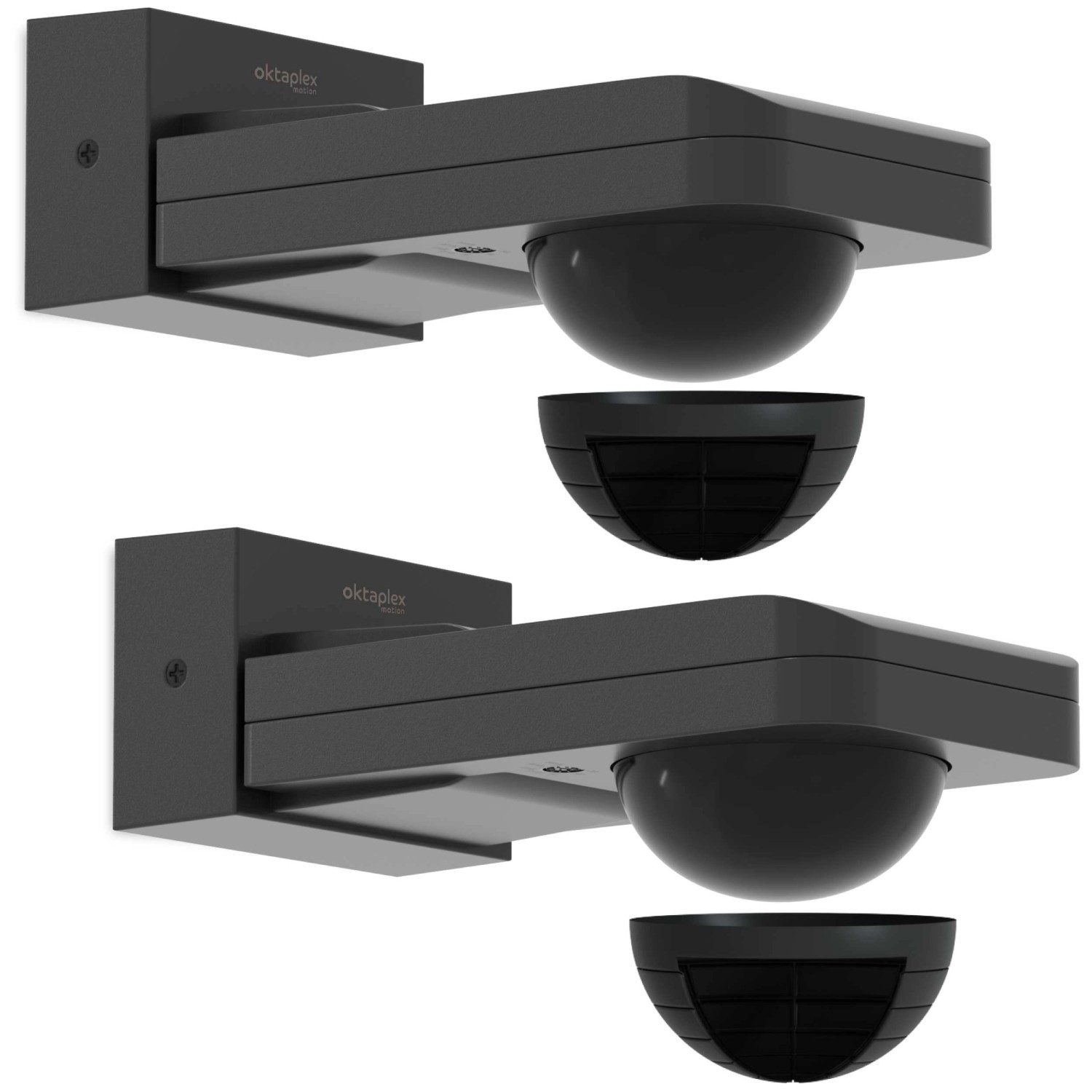 Oktaplex Tea Bewegungsmelder 2er Set 360 Grad 9m Außen Schwenkbar Anthrazit IP65
