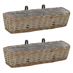 vidaXL Balkon-Blumentöpfe 2 Stk Weide mit PE-Auskleidung 60 cm 246829