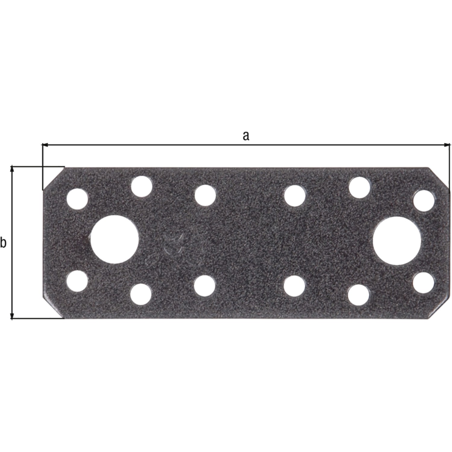 Alberts Duravis Flachverbinder, 96x35 mm, Schwarzdiamant, mit Löchern zur einfachen Montage.