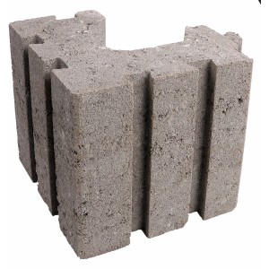 EHL Tribus Basisstein, 20x20x18 cm, grau. Mauerstein für Garten- und Landschaftsbau.