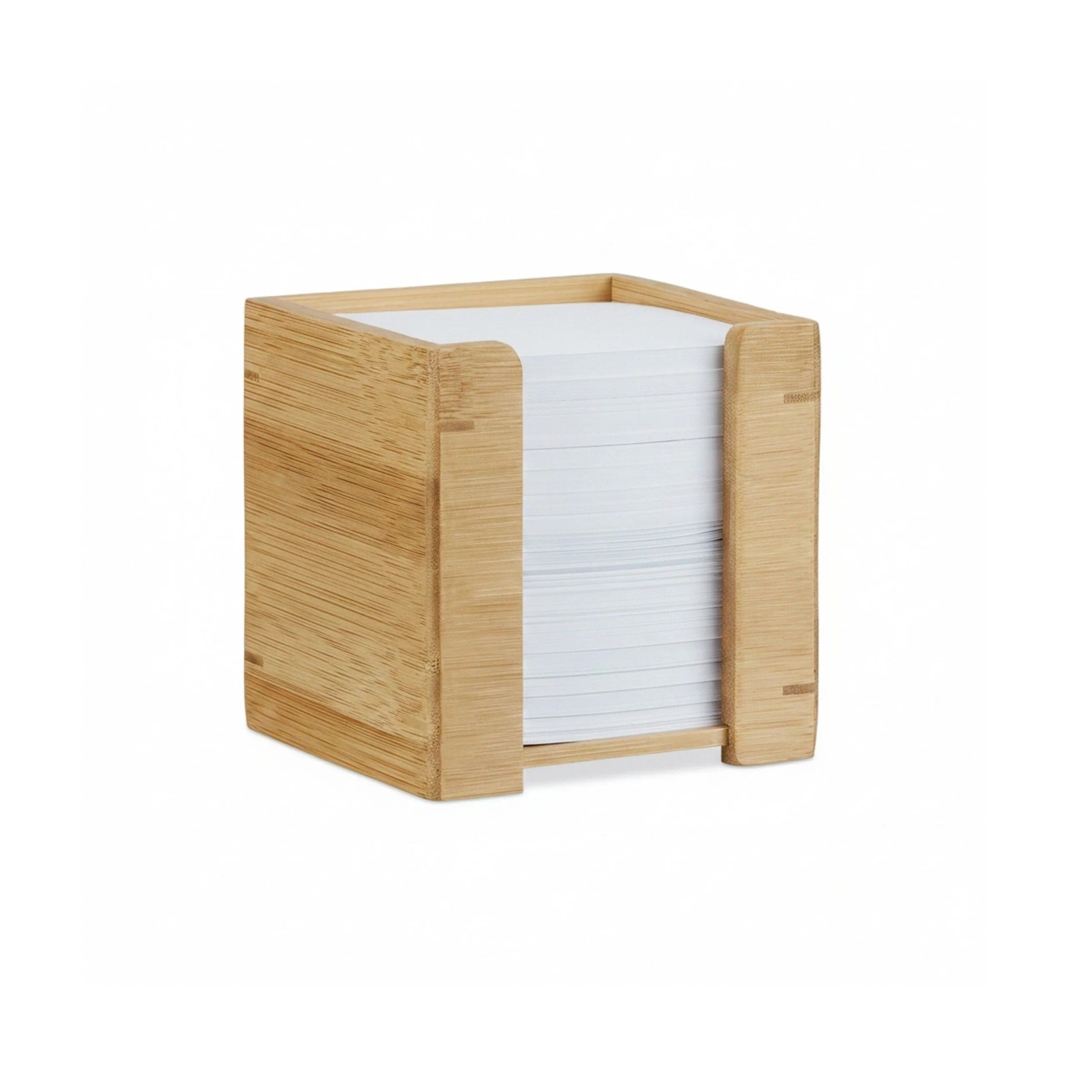 Relaxdays Zettelbox Bambus Natur Nachfüllbar 10,5 cm x 10,5 cm x 10,5 cm 800 g