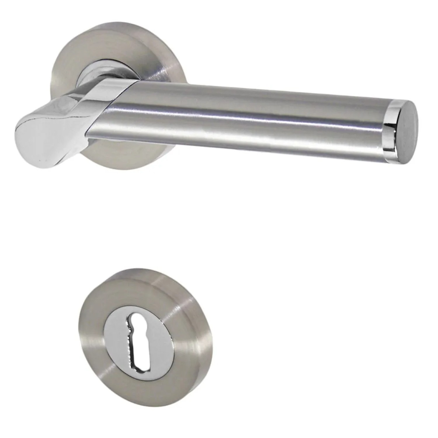 Häusler Türbeschlag 1574-S R BB Chrom Niro Türdrücker Türklinke