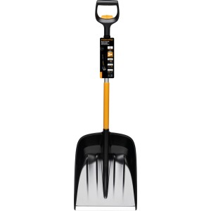 Fiskars Schneeschaufel Telescopic X-series mit D-Griff und verstellbarem Stiel.