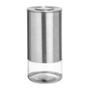Schöner Wohnen Aufbewahrungsdose Enola, 0,98 l, silberfarben, aus Glas und Edelstahl.