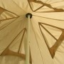 Floracord Camping Sonnensegel Pyramide, sandfarben, 400x400 cm, Innenansicht mit Windtunnel.