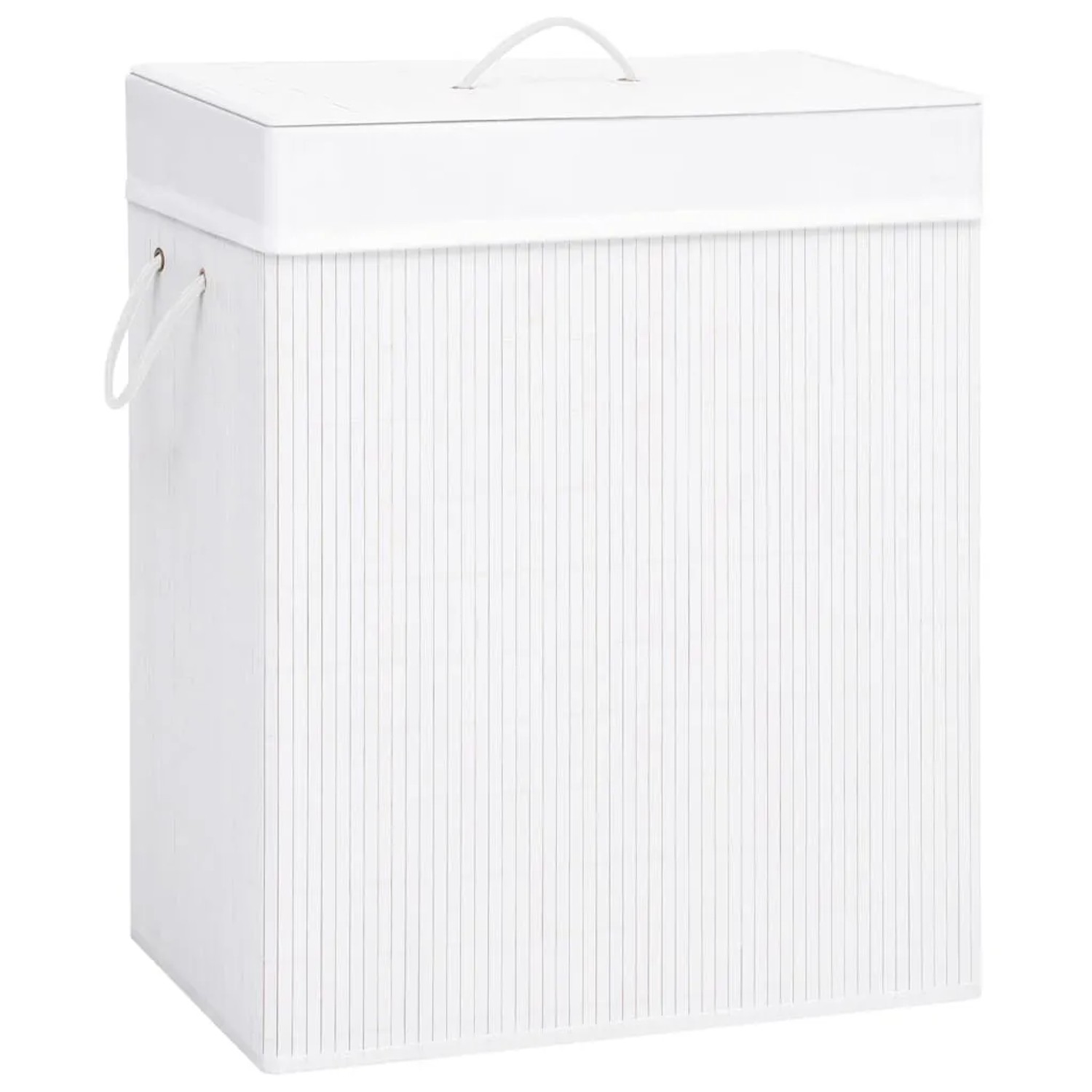vidaXL Bambus-Wäschekorb mit 1 Fach Weiß 83 L 320752