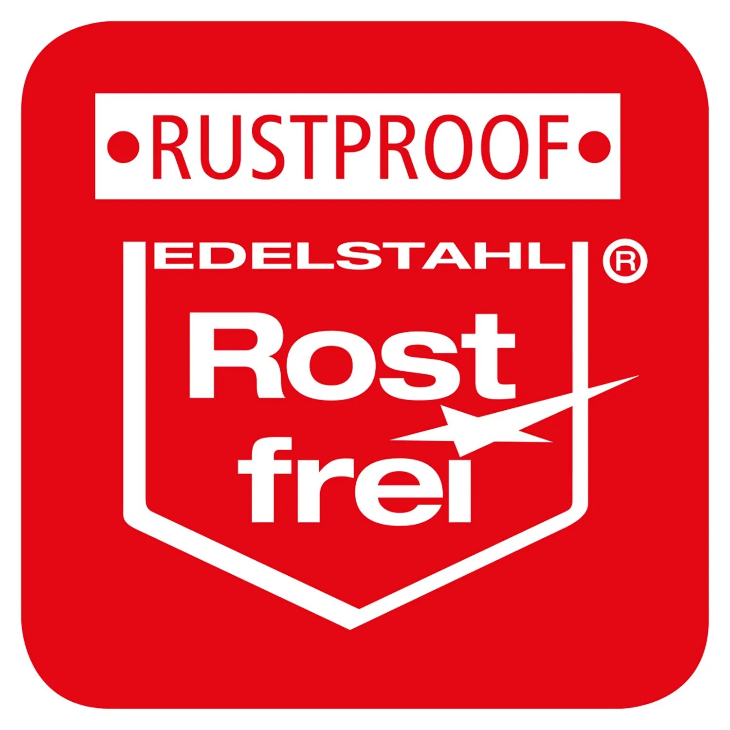 Symbol für Rostfreiheit des Burg-Wächter Briefkasten Seattle aus Edelstahl.