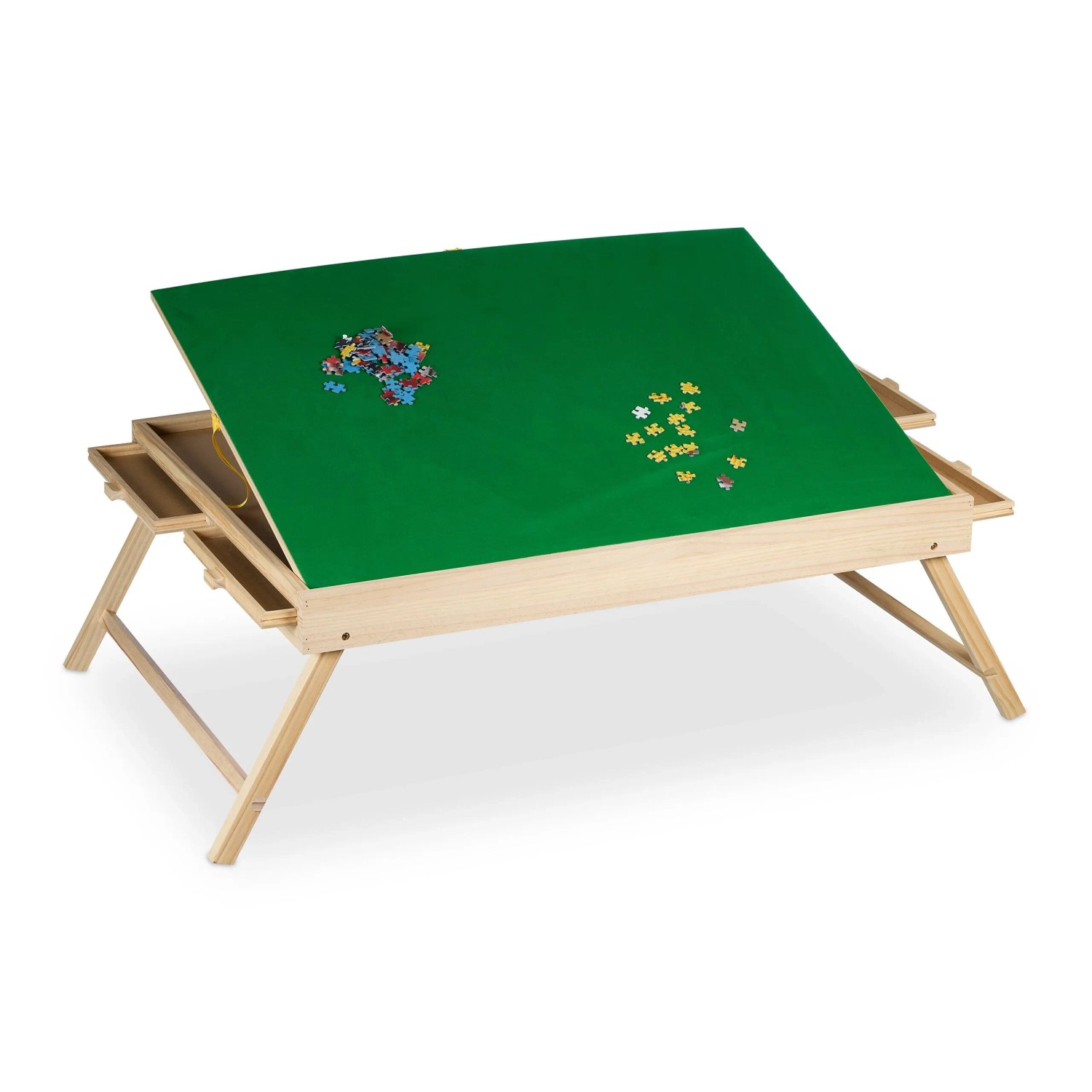 Relaxdays Puzzletisch Kiefernholz Bunt Mit 4 Schubladen Klappbar 34, 5 Cm X 110, 5 Cm X 66, 5 Cm 8, 3 Kg