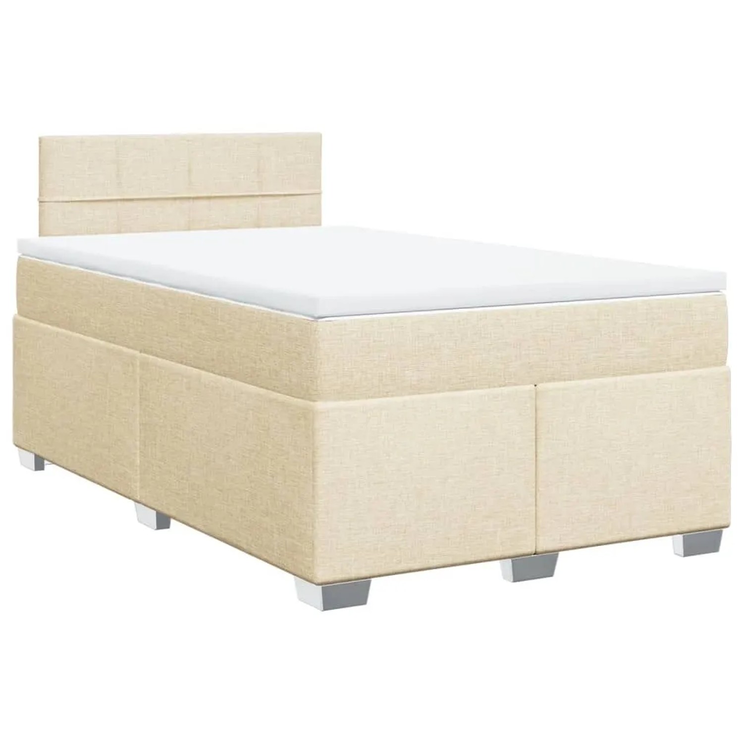 vidaXL Boxspringbett mit Matratze Creme 120x200 cm Stoff 3285860 günstig online kaufen