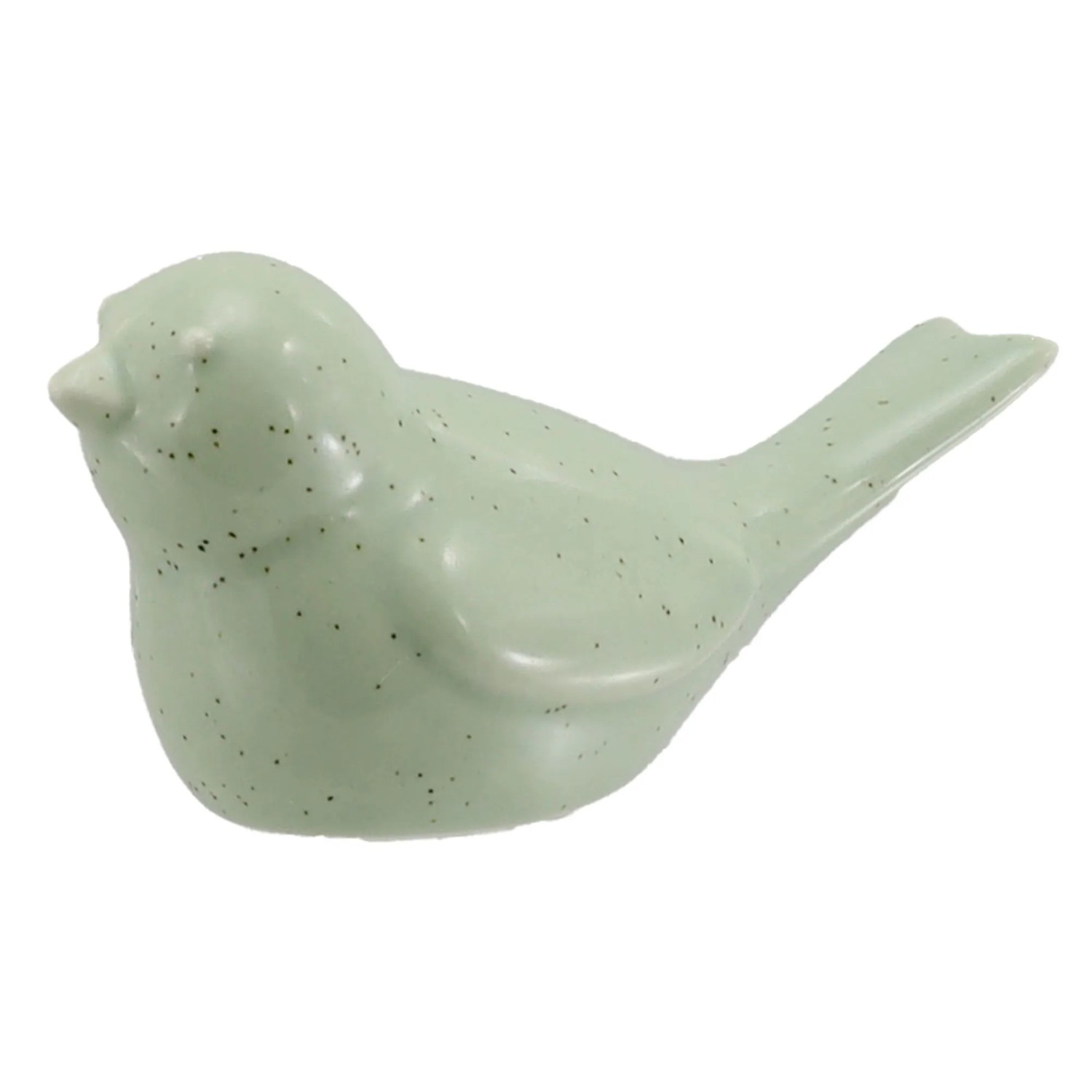 Osterdeko Vogel aus Porzellan 8,2 cm Grün