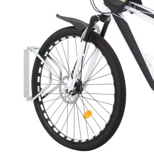 vidaXL Fahrradständer für Wandmontage, 2 Stück, verzinkter Stahl, silberfarben.