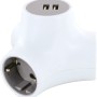 Schwaiger Y-Verteiler mit 3 Schuko-Steckdosen und 2 USB-Anschlüssen, 1,4 m Kabel.