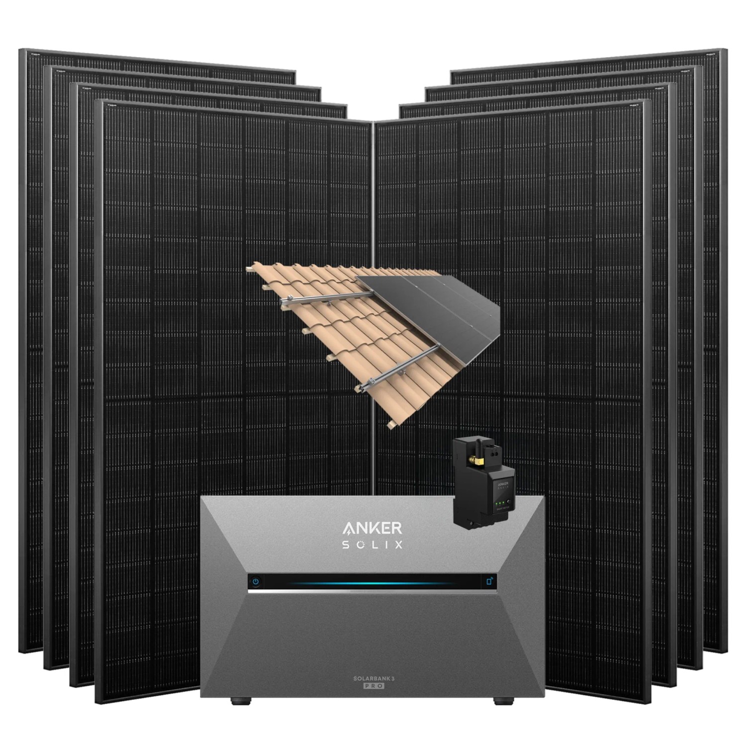 Anker Solix Solarbank 3 Pro 3600W Balkonkraftwerk Mit Smart Meter IP65 Ohne Bp2700 Dachziegel